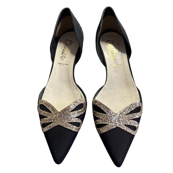 Butter Women’s Black Glitter Bow Spike Heels Size 8 | Item 3255 - Picture 2 of 10